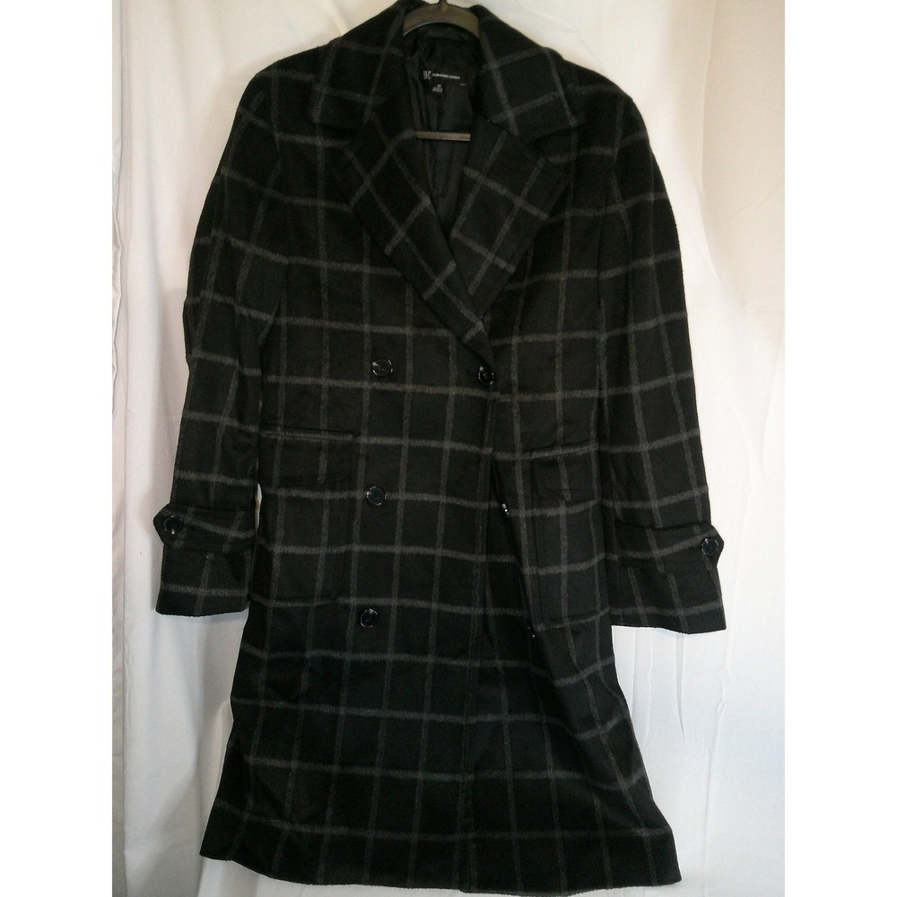 INC International Concepts Mens Plaid‎ Wool Blend Overcoat Jacket XS $180 NWT